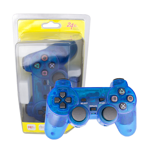 PS2 Wireless 2.4G Controller (Clear Blue)