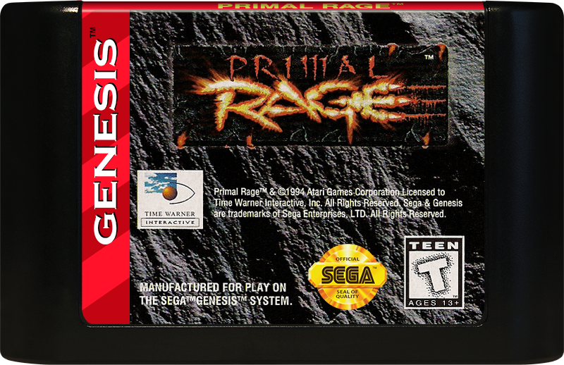 Sola Custodia/copertina Originale In Cartone Per Gioco Sega Genesis Primal Rage, Usata