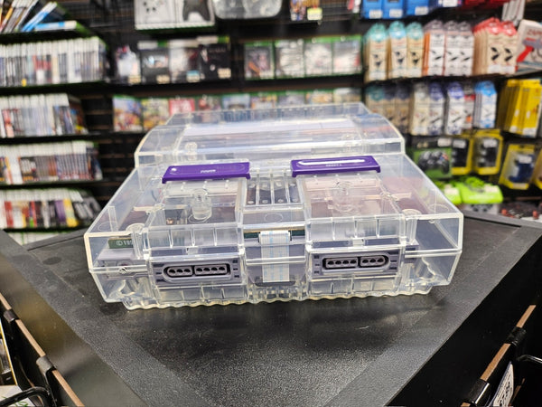 Super Nintendo System - Clear Transparent Shell