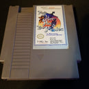 Nintendo Entertainment System (NES) game cartridge with 'Peter Pan & The Pirates' label on a dark background